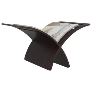 vidaXL Freestanding Wooden Newspaper Rack Brown
