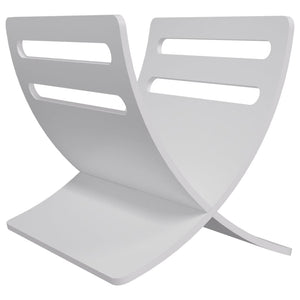 vidaXL Newspaper Rack Wood Freestanding White