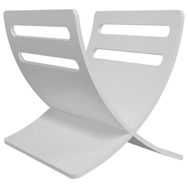 vidaXL Newspaper Rack Wood Freestanding White