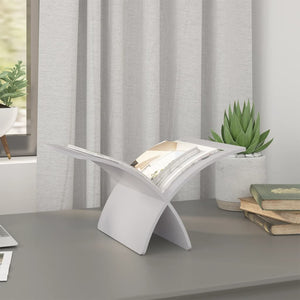 vidaXL Newspaper Rack Wood Freestanding White
