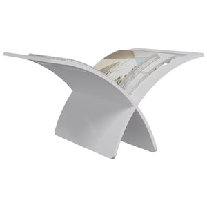 vidaXL Newspaper Rack Wood Freestanding White