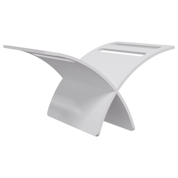 vidaXL Newspaper Rack Wood Freestanding White