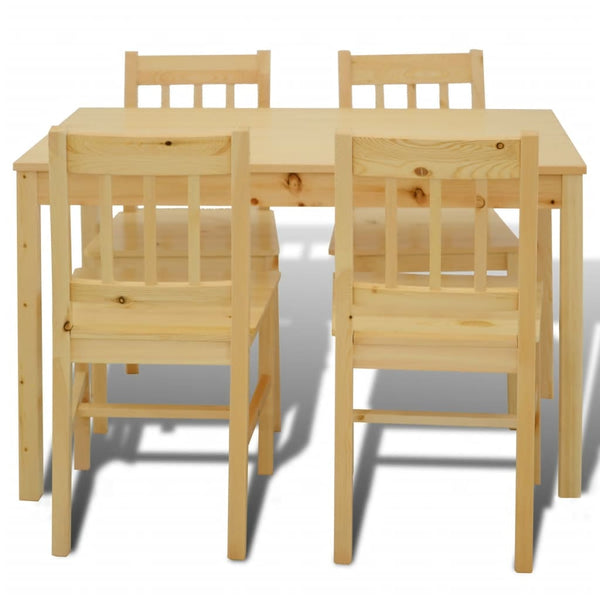 Dining Table Wooden Table with 4 Wooden Chairs Dining Set Dining Group