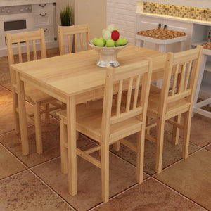 Dining Table Wooden Table with 4 Wooden Chairs Dining Set Dining Group