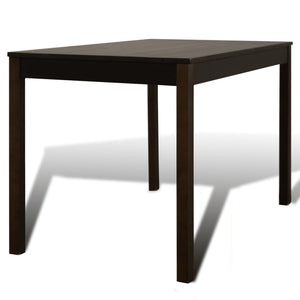 Dining Table Wooden Table with 4 Wooden Chairs Dining Room Set Brown