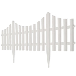 vidaXL Lawn Edging 17 pcs. White 10 m PP