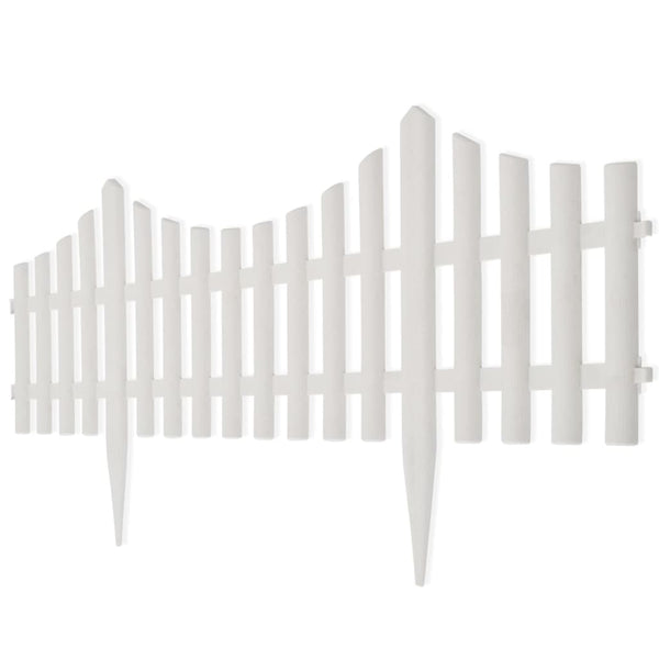 vidaXL Lawn Edging 17 pcs. White 10 m PP