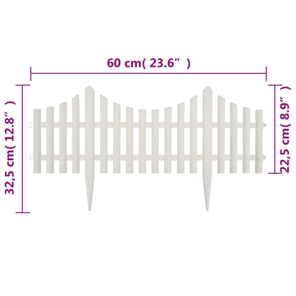 vidaXL Lawn Edging 17 pcs. White 10 m PP