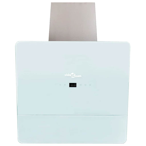 vidaXL Cooker Hood Extractor Hood Tempered Glass White 600 mm