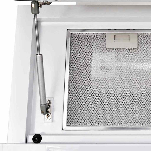 vidaXL Cooker Hood Extractor Hood Tempered Glass White 600 mm