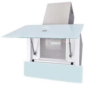 vidaXL Cooker Hood Extractor Hood Tempered Glass White 600 mm