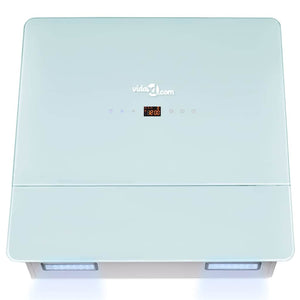 vidaXL Cooker Hood Extractor Hood Tempered Glass White 600 mm