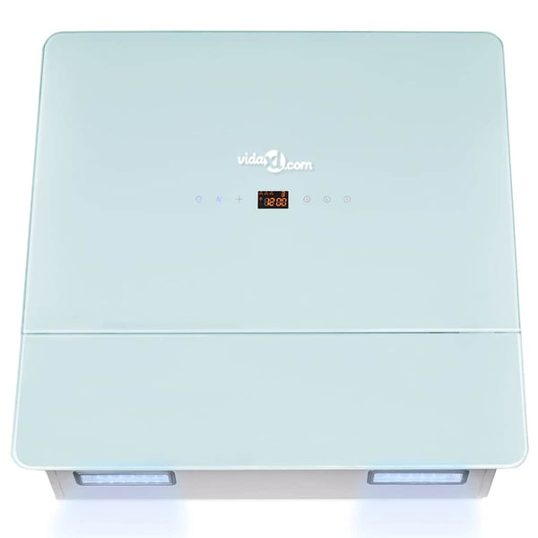 vidaXL Cooker Hood Extractor Hood Tempered Glass White 600 mm