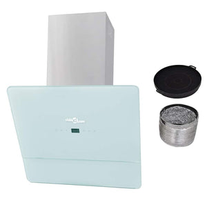 vidaXL Cooker Hood Extractor Hood Tempered Glass White 600 mm