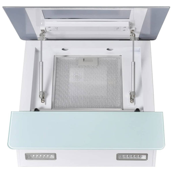 vidaXL Cooker Hood Extractor Hood Tempered Glass White 600 mm
