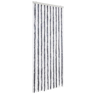 vidaXL Chenille Insect Screen Curtain Grey and White 90x220 cm