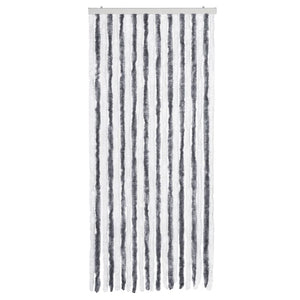 vidaXL Chenille Insect Screen Curtain Grey and White 90x220 cm