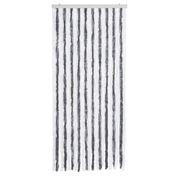 vidaXL Chenille Insect Screen Curtain Grey and White 90x220 cm