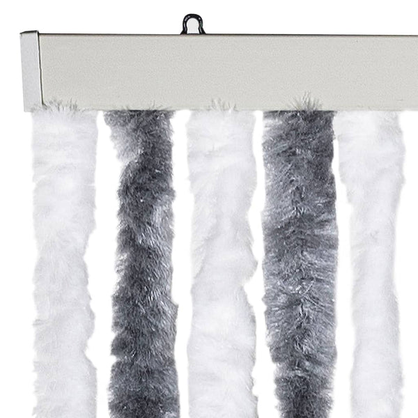 vidaXL Chenille Insect Screen Curtain Grey and White 90x220 cm