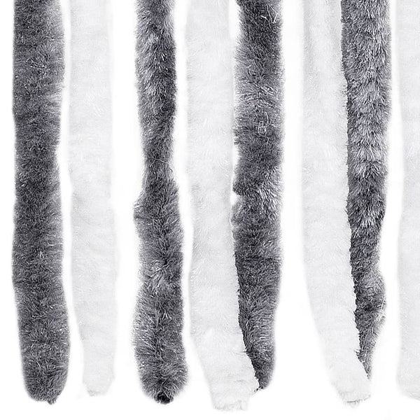 vidaXL Chenille Insect Screen Curtain Grey and White 90x220 cm
