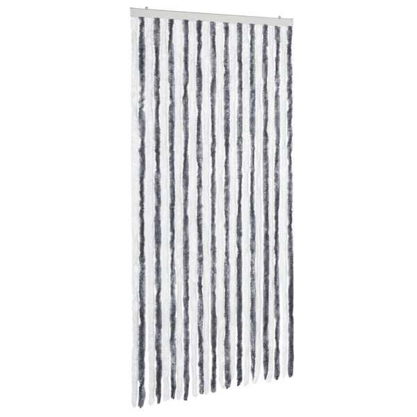 vidaXL Insect Screen Curtain Grey and White 100x220 cm Chenille
