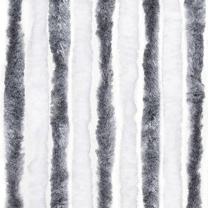 vidaXL Insect Screen Curtain Grey and White 100x220 cm Chenille