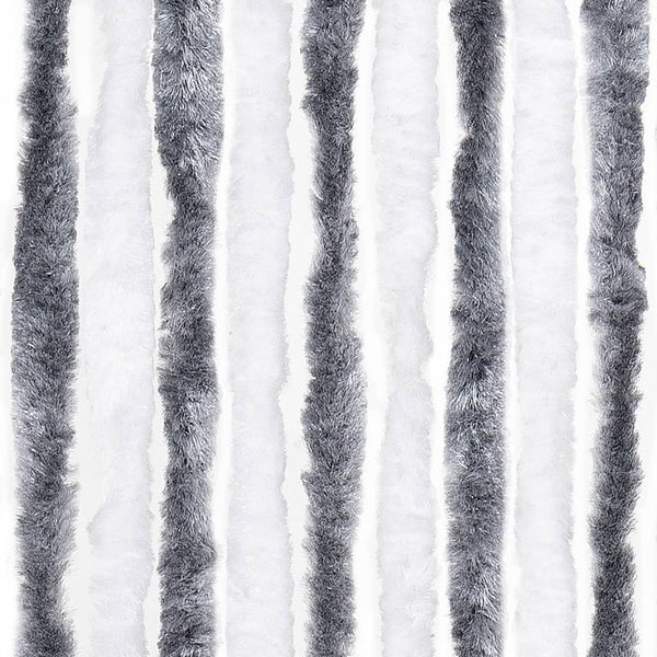 vidaXL Insect Screen Curtain Grey and White 100x220 cm Chenille