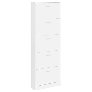 vidaXL Shoe Cabinet with 5 Tipping Drawers White Wood
