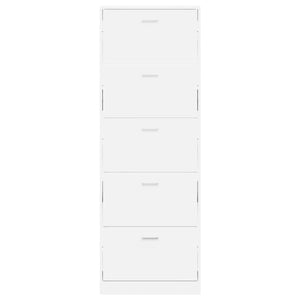 vidaXL Shoe Cabinet with 5 Tipping Drawers White Wood