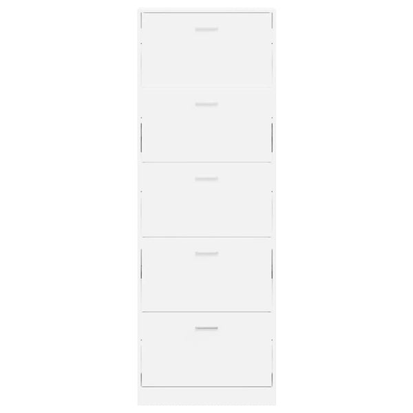 vidaXL Shoe Cabinet with 5 Tipping Drawers White Wood