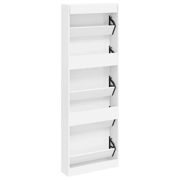 vidaXL Shoe Cabinet with 5 Tipping Drawers White Wood