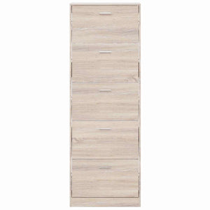 vidaXL Shoe Cabinet with 5 Drop-Down Shoe Compartments Oak-Look Wood