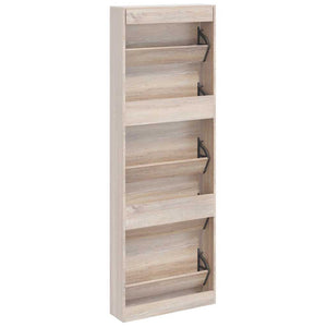vidaXL Shoe Cabinet with 5 Drop-Down Shoe Compartments Oak-Look Wood