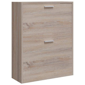 vidaXL Shoe Cabinet Wood in Oak Look with 2 Shoe Tippers