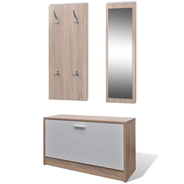 Hallway Wardrobe 3-in-1 Shoe Cabinet Shoe Tipping Cabinet Mirror