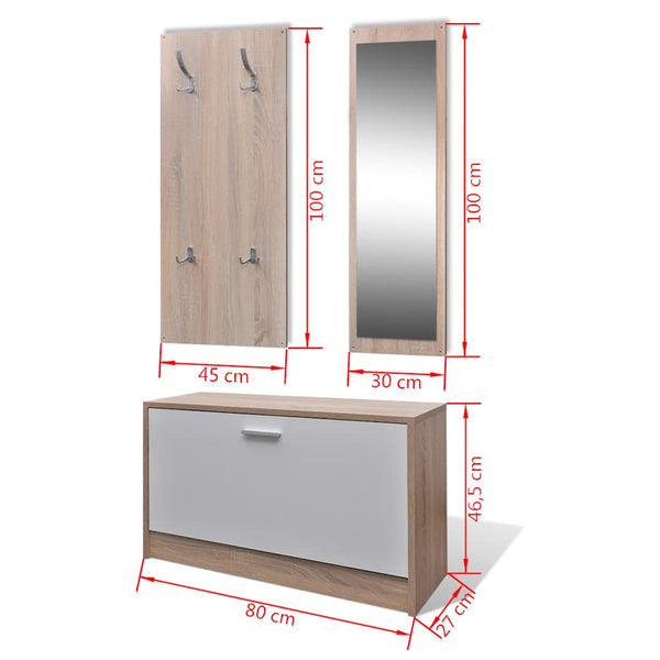 Hallway Wardrobe 3-in-1 Shoe Cabinet Shoe Tipping Cabinet Mirror