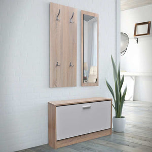 Hallway Wardrobe 3-in-1 Shoe Cabinet Shoe Tipping Cabinet Mirror