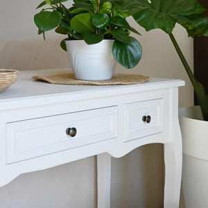 vidaXL Dressing Table Console Table with Three Drawers White