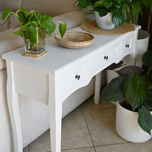 vidaXL Dressing Table Console Table with Three Drawers White
