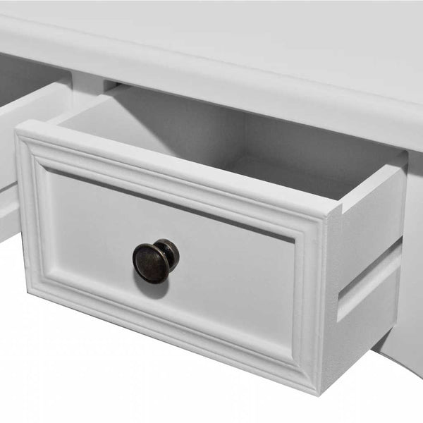 vidaXL Dressing Table Console Table with Three Drawers White