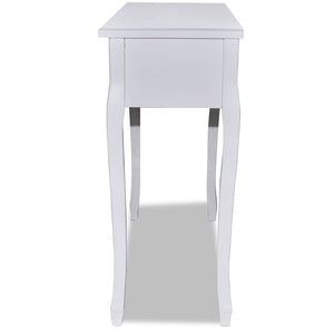 vidaXL Dressing Table Console Table with Three Drawers White