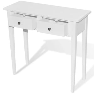 vidaXL Dressing Table Console Table with two Drawers White