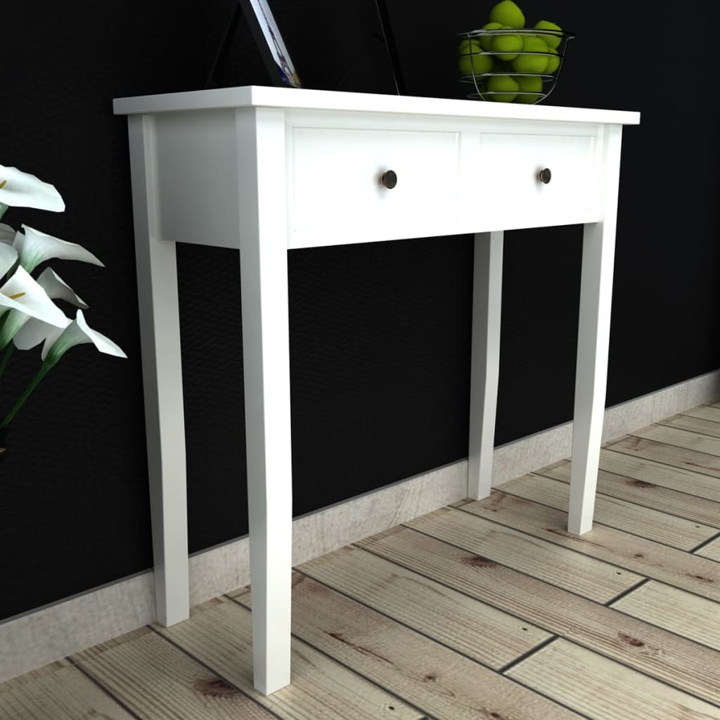 vidaXL Dressing Table Console Table with two Drawers White