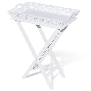 vidaXL Serving/Side Table with Tray White