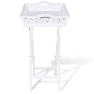 vidaXL Serving/Side Table with Tray White