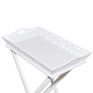 vidaXL Serving/Side Table with Tray White