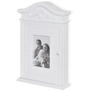 vidaXL Key Box with Photo Frame White