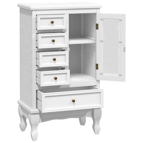 vidaXL Cabinet with 5 Drawers 2 Compartments White