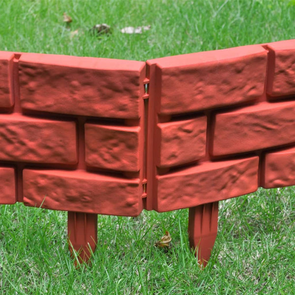 vidaXL Lawn Edging 11 Pcs. Brick Design