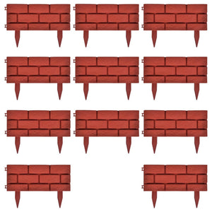 vidaXL Lawn Edging 11 Pcs. Brick Design